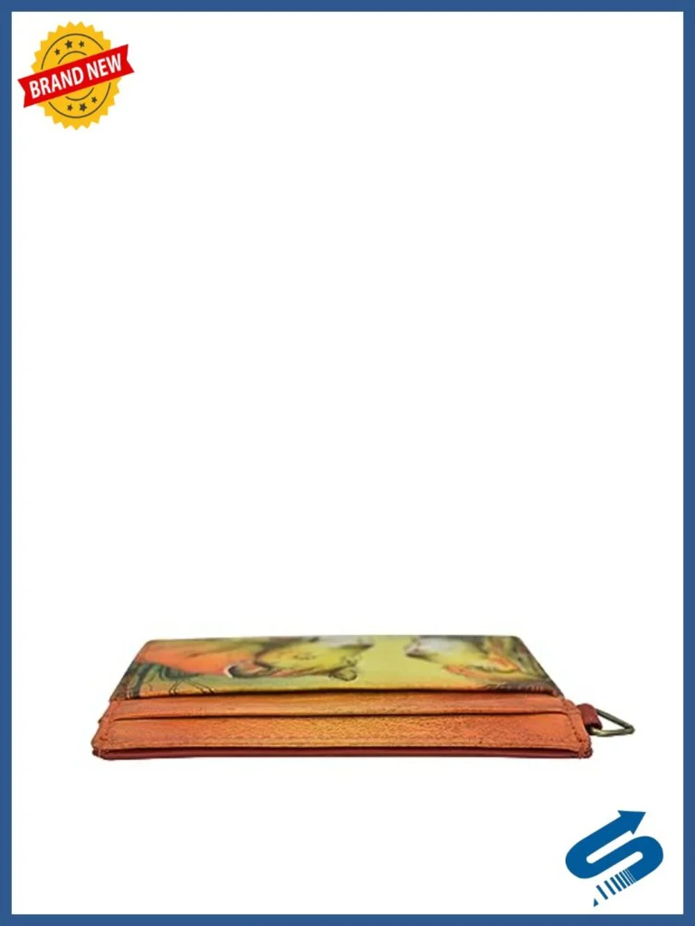 Hand Painted Genuine Leather Credit Card Case, Lion Art